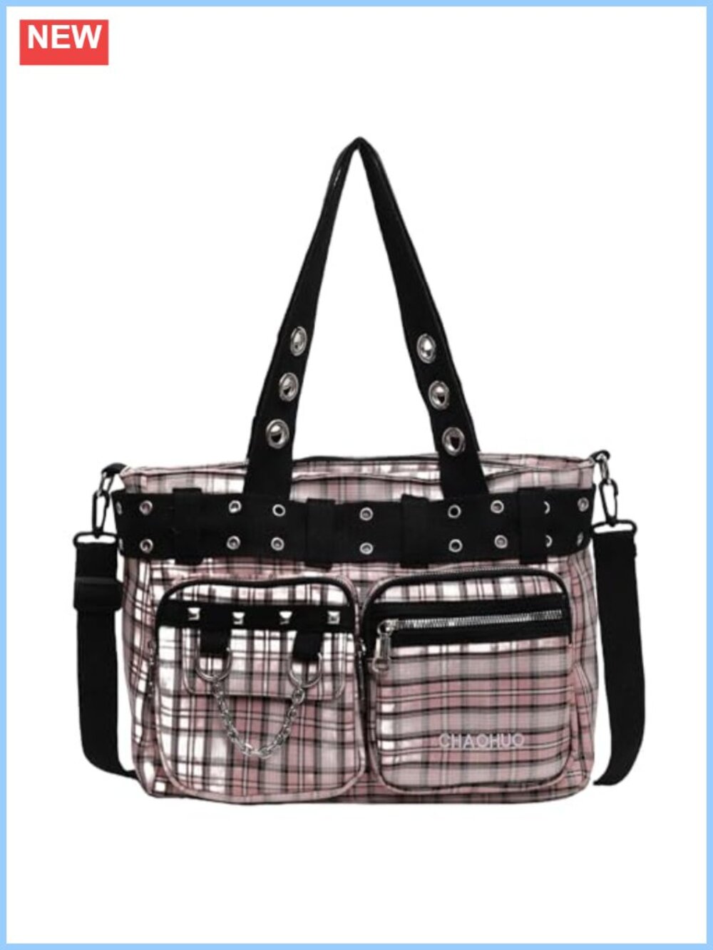 Y2K Gothic Canvas Tote Bag Skull Shoulder Bag Large Capacity Work Travel